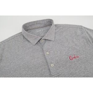 Johnnie-O South Carolina Gamecocks Shirt Mens XL Gray Striped Golf Polo Shirt